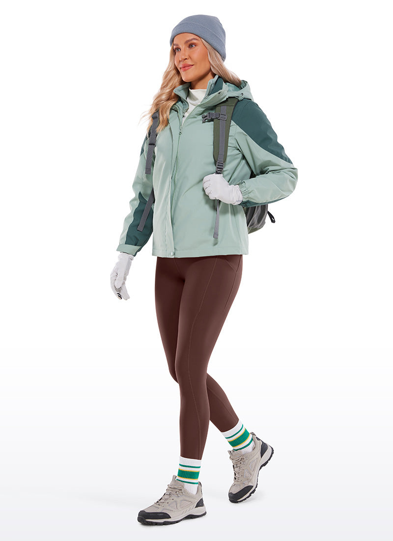 CRZ YOGA Womens Water Resistant Fleece Lined Soft Pockets Leggings 26.5