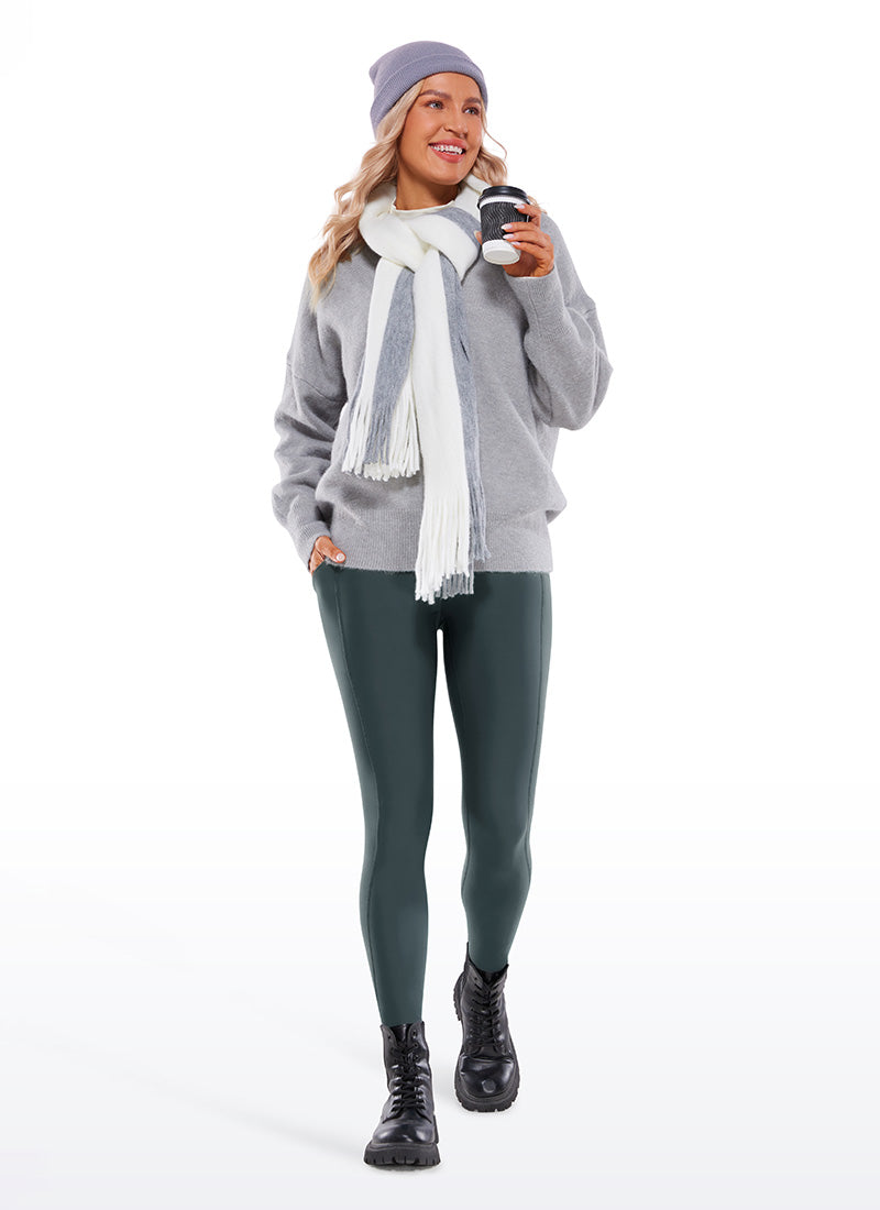 CRZ YOGA Womens Water Resistant Fleece Lined Soft Pockets Leggings 26.5