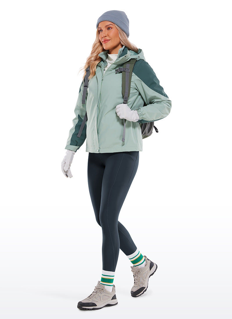 CRZ YOGA Womens Water Resistant Fleece Lined Soft Pockets Leggings 26.5