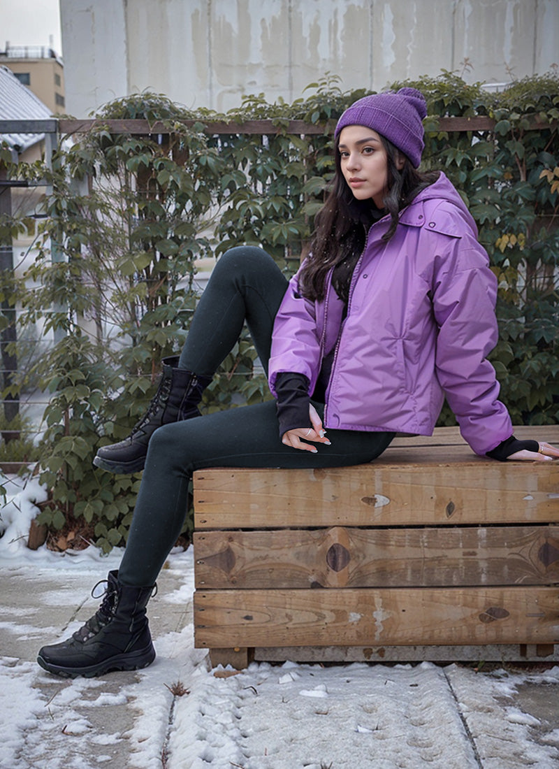 CRZ YOGA Womens Water Resistant Fleece Lined Soft Pockets Leggings 26.5