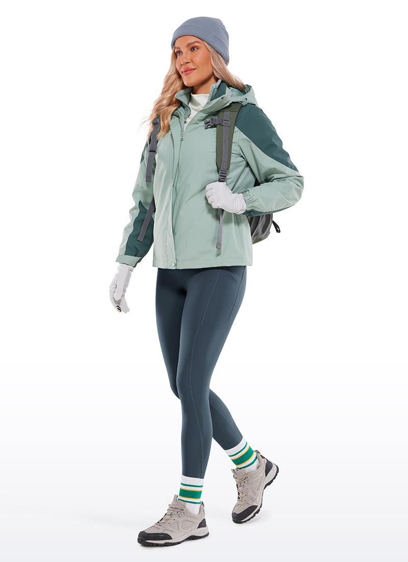 CRZ YOGA Womens Water Resistant Fleece Lined Soft Pockets Leggings 26.5