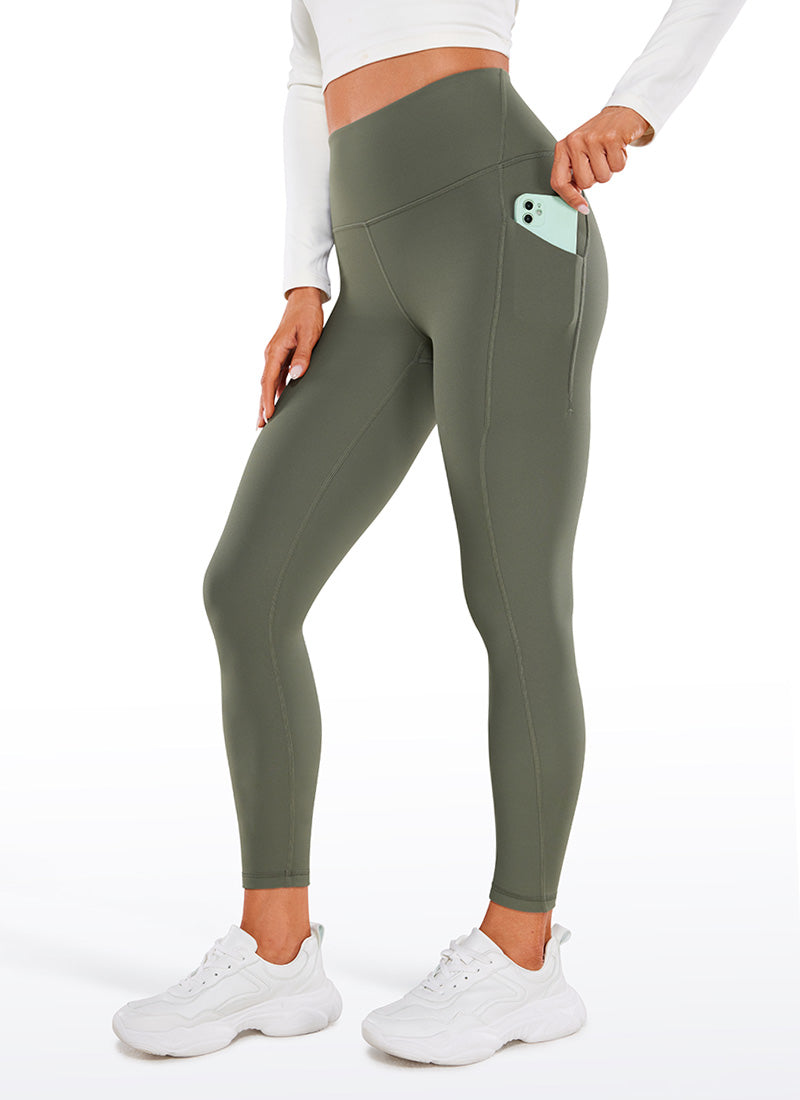CRZ YOGA Womens Water Resistant Fleece Lined Soft Pockets Leggings 26.5