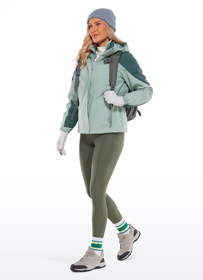 CRZ YOGA Womens Water Resistant Fleece Lined Soft Pockets Leggings 26.5