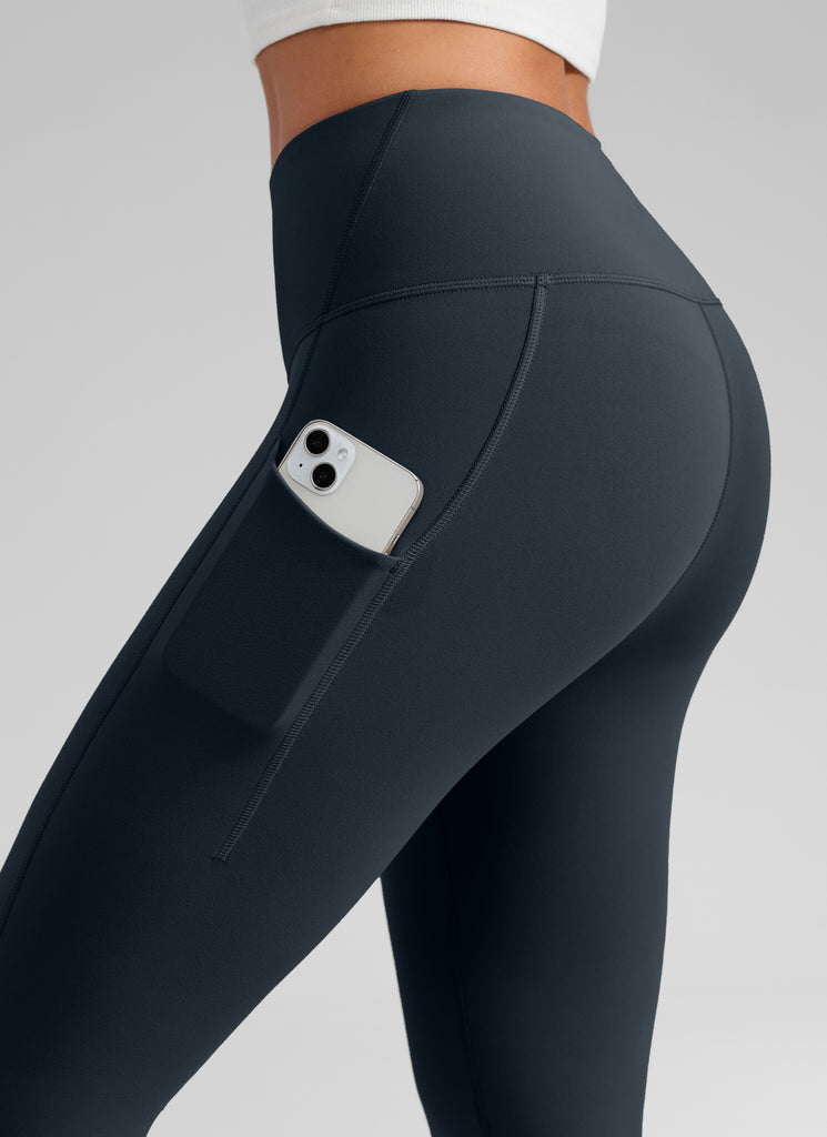 CRZ YOGA Women's Water-resistant Fleece Lined Pocket Leggings 28" True Navy