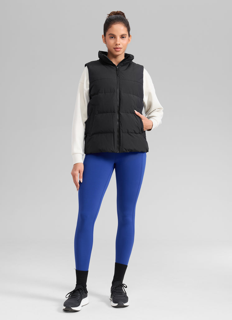 CRZ YOGA Women's Water-resistant Fleece Lined Pocket Leggings 28" Mysterious Grey