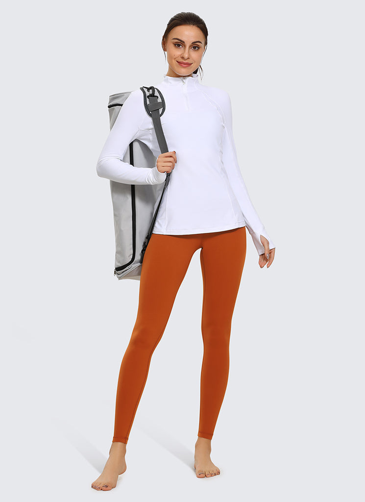 CRZ YOGA Women's Yoga High Rise Air Feeling Yoga Leggings 28'' Noctilucence Red