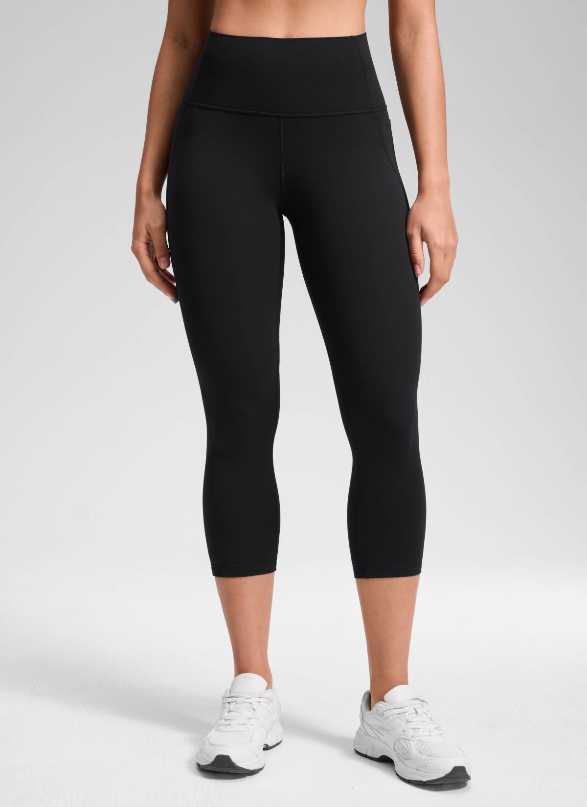 CRZ YOGA Women's Yoga High Rise Butterluxe Capri with Pockets 21'' Black