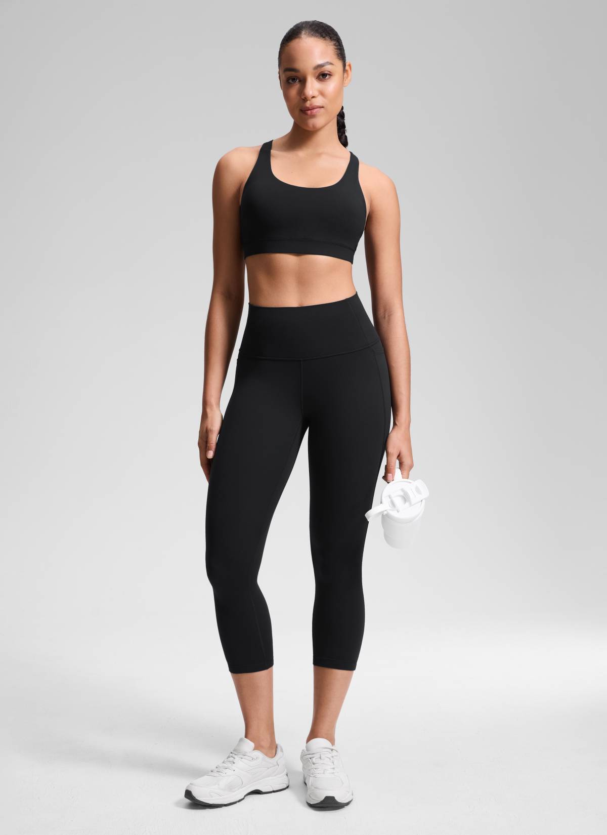 CRZ YOGA Women's Yoga High Rise Butterluxe Capri with Pockets 21'' Black