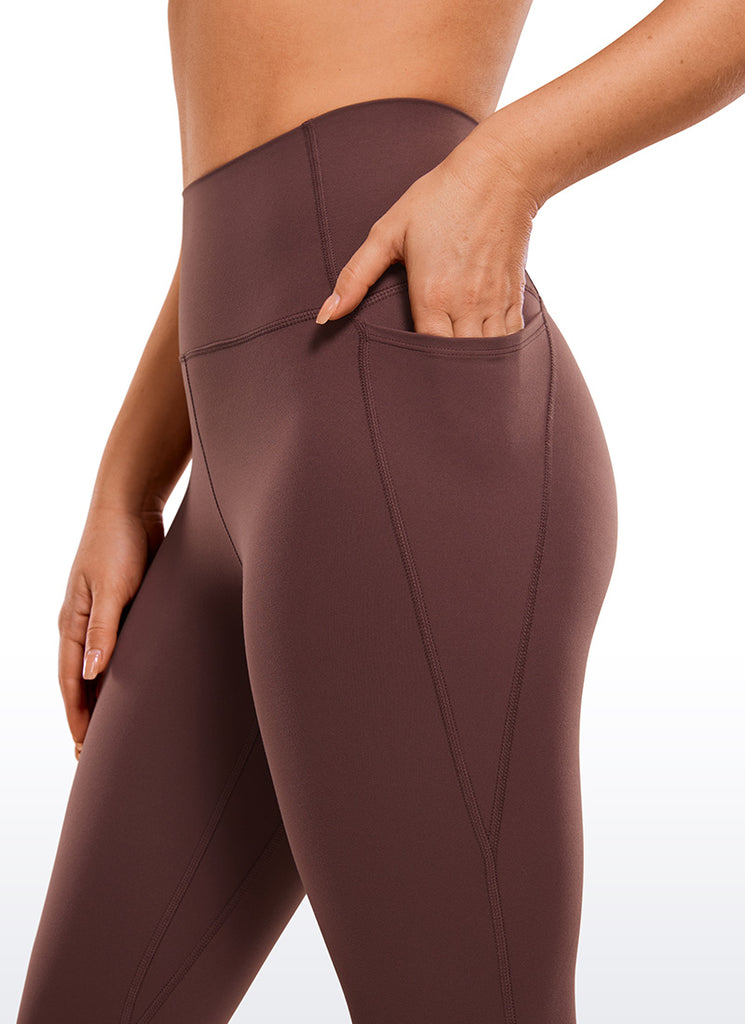 CRZ YOGA Women's Yoga High Rise Butterluxe Capri with Pockets 21'' Dark Red