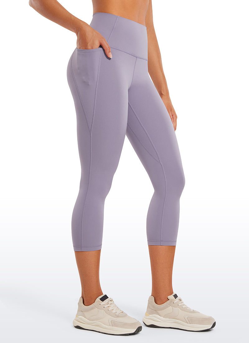 CRZ YOGA Women's Yoga High Rise Butterluxe Capri with Pockets 21'' Twilight Blue