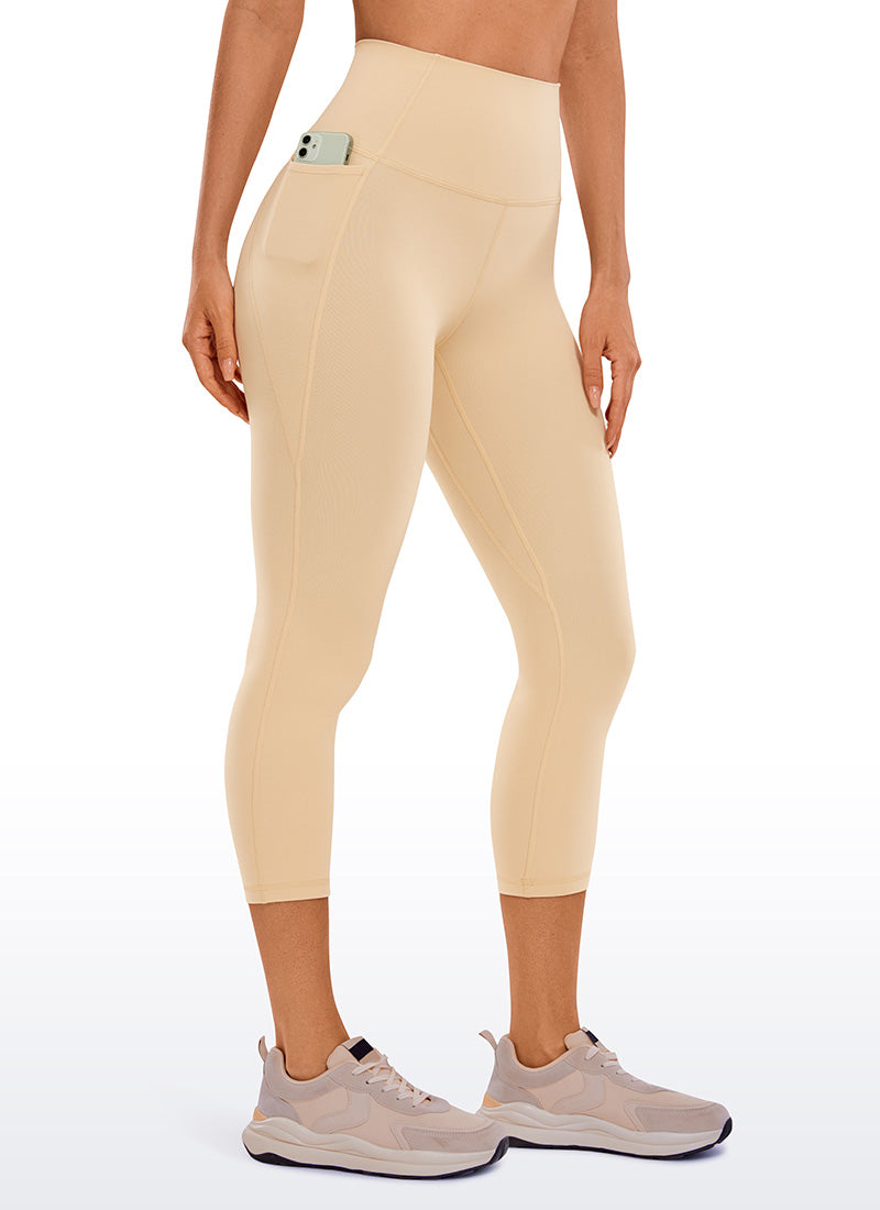 CRZ YOGA Women's Yoga High Rise Butterluxe Capri with Pockets 21'' Green Glow