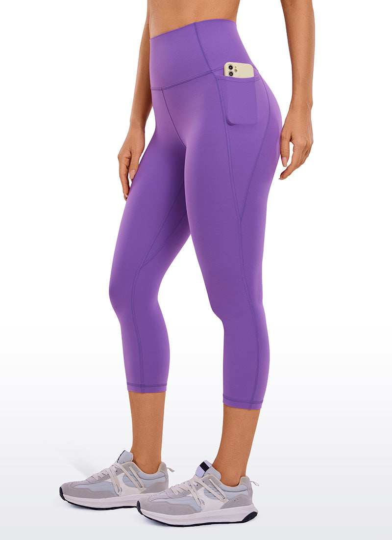 CRZ YOGA Women's Yoga High Rise Butterluxe Capri with Pockets 21'' Royal Lilac