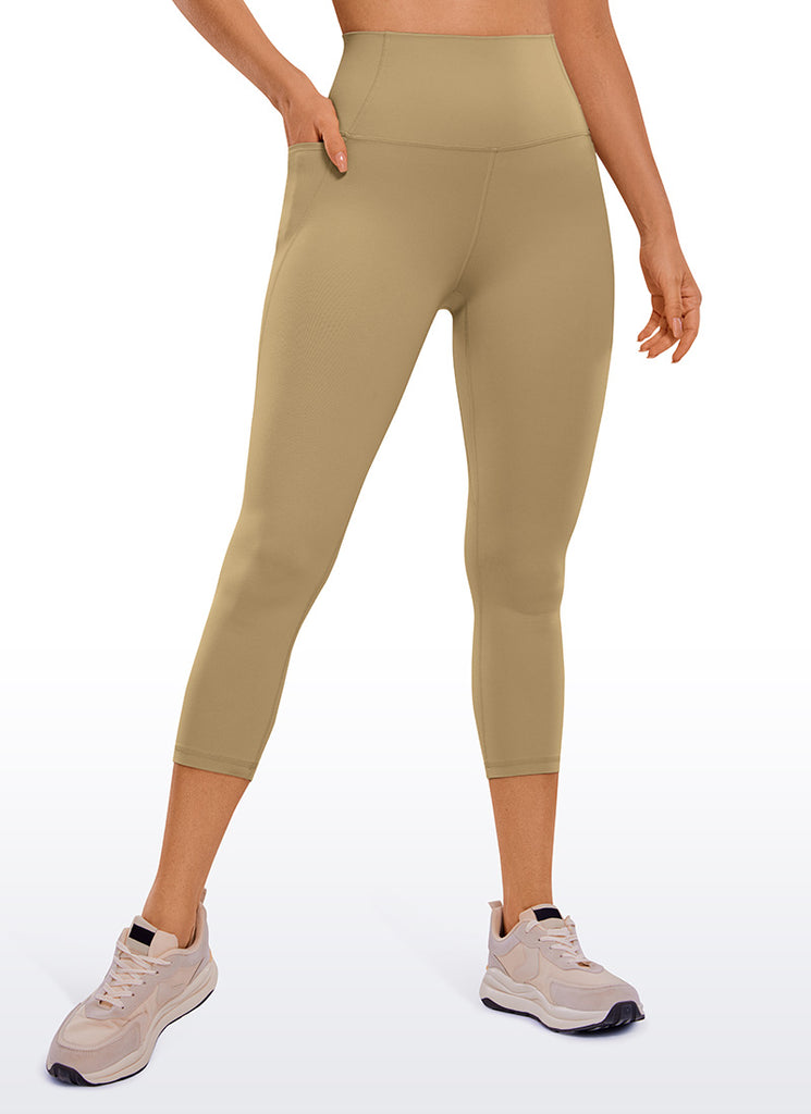 CRZ YOGA Women's Yoga High Rise Butterluxe Capri with Pockets 21'' Black Classic