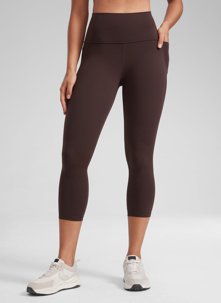 CRZ YOGA Women's Yoga High Rise Butterluxe Capri with Pockets 21'' Sparkle Blue