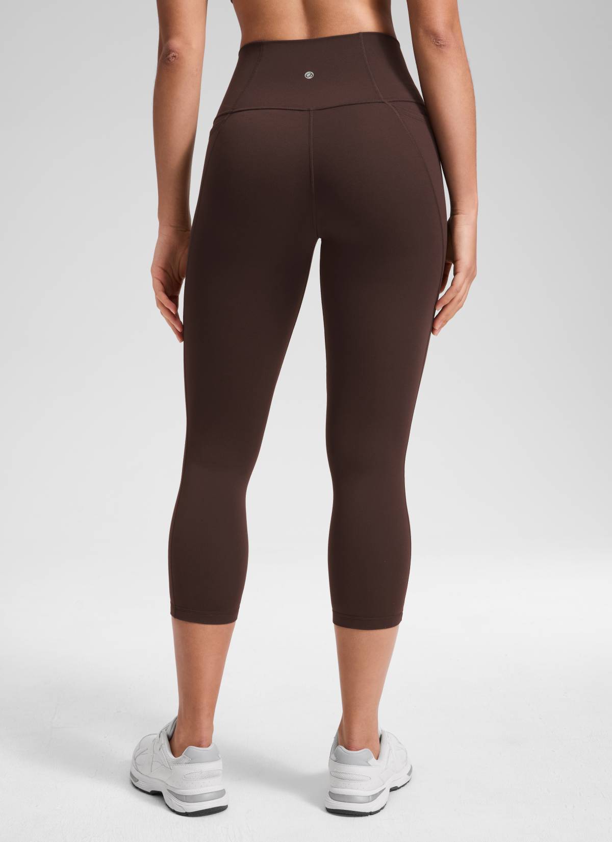 CRZ YOGA Women's Yoga High Rise Butterluxe Capri with Pockets 21'' Hot Fudge Brown @model_info:Fiona