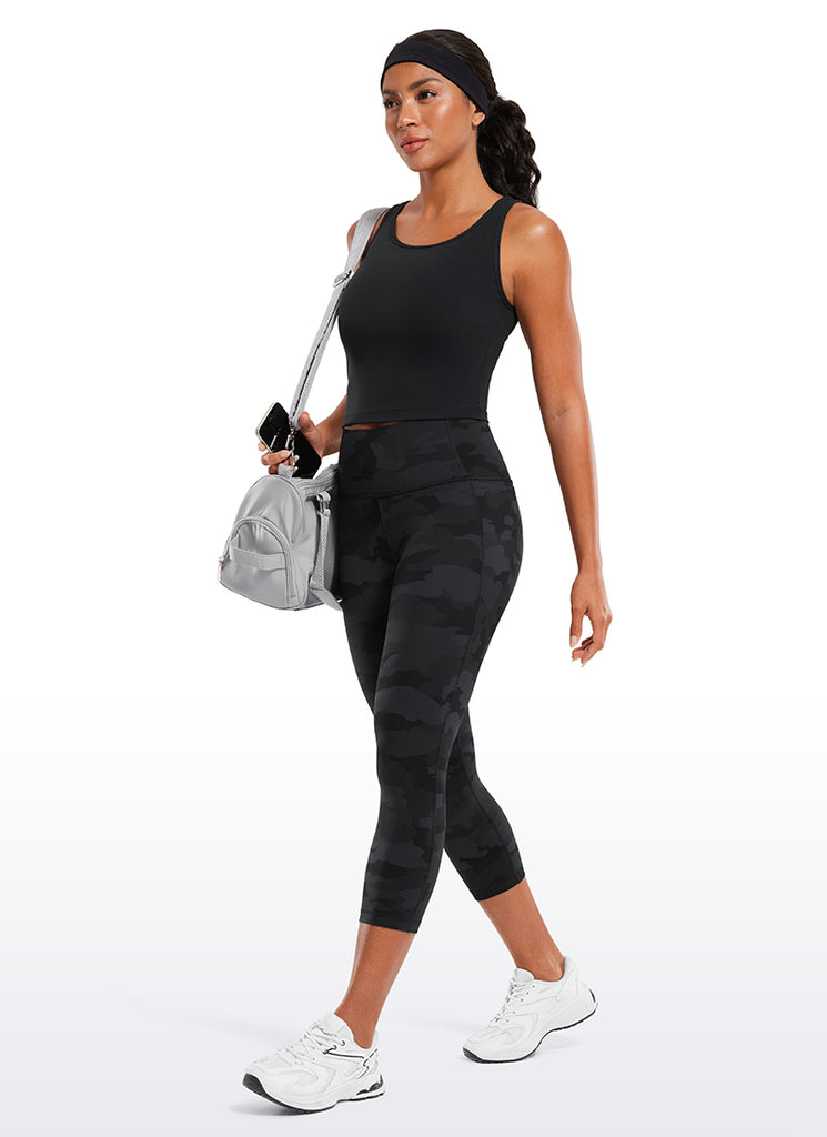 CRZ YOGA Women's Yoga High Rise Butterluxe Capri with Pockets 21'' True Navy