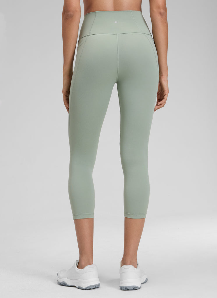 CRZ YOGA Women's Yoga High Rise Butterluxe Capri with Pockets 21'' Deep Purple