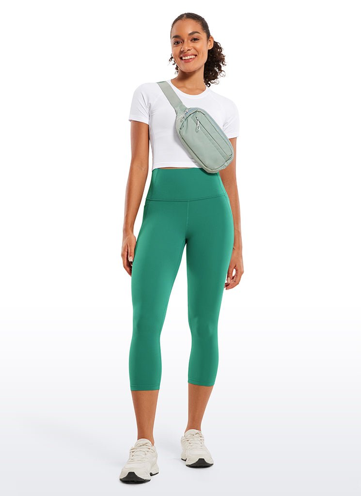 CRZ YOGA Women's Yoga High Rise Butterluxe Capri with Pockets 21'' Cascadia Green
