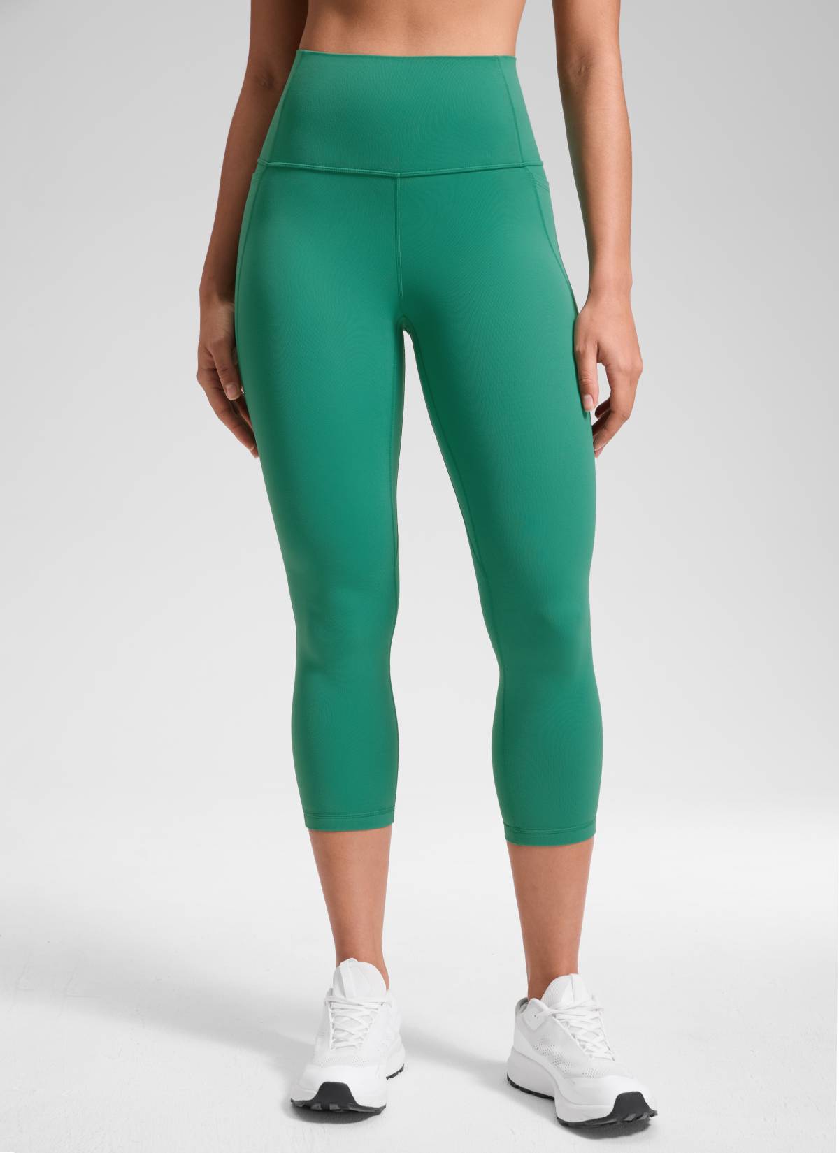 CRZ YOGA Women's Yoga High Rise Butterluxe Capri with Pockets 21'' Cascadia Green