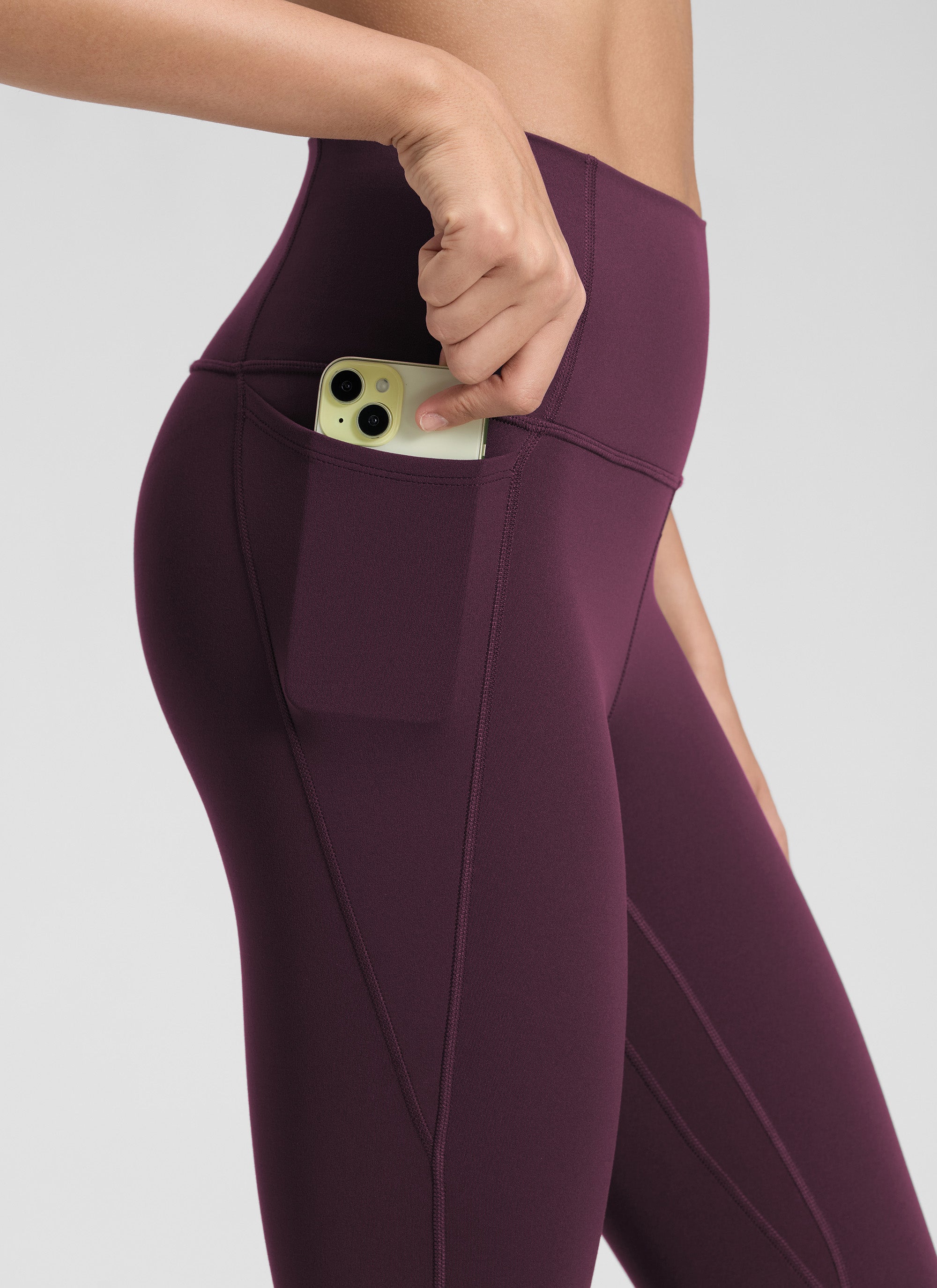 CRZ YOGA Women's Yoga High Rise Butterluxe Capri with Pockets 21'' Deep Purple