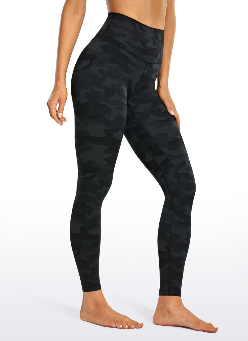 CRZ YOGA Women's Yoga High Rise Brushed Nakedfeel Leggings 28'' Dark grey camouflage