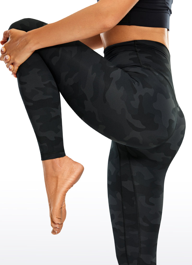 CRZ YOGA Women's Yoga High Rise Brushed Nakedfeel Leggings 28'' Dark grey camouflage