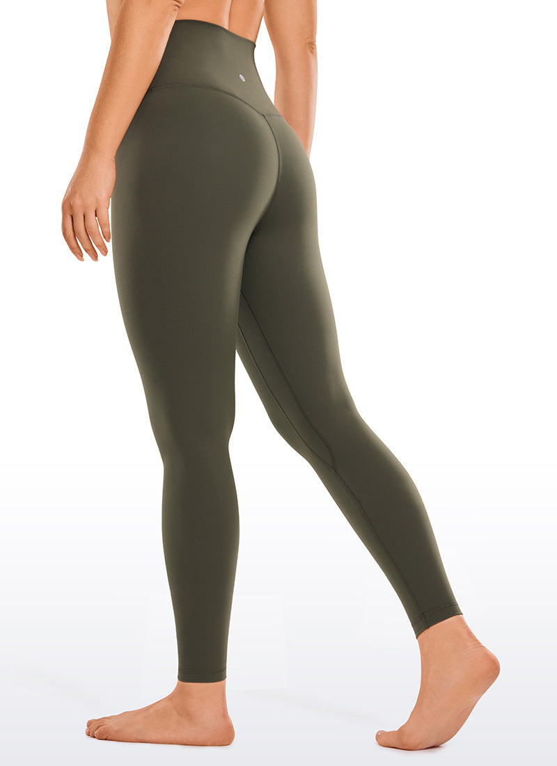 CRZ YOGA Women's Yoga High Rise Brushed Nakedfeel Leggings 28'' Olive Green