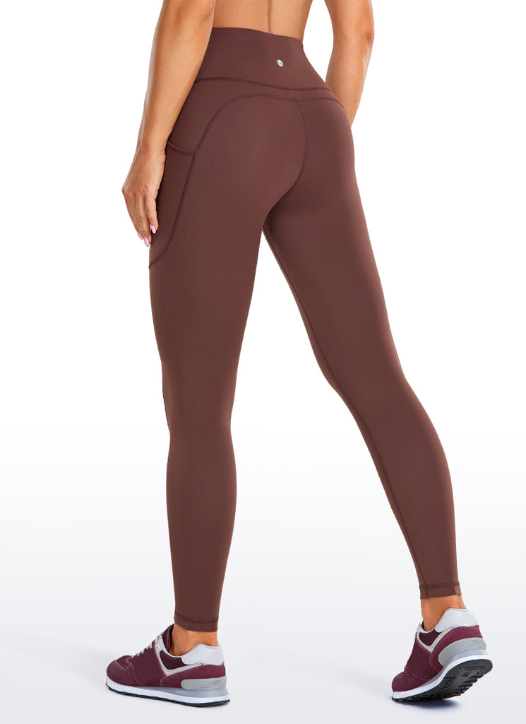 CRZ YOGA Women's Train High Rise Brushed Nakedfeel Pocket Legging 25'' Black