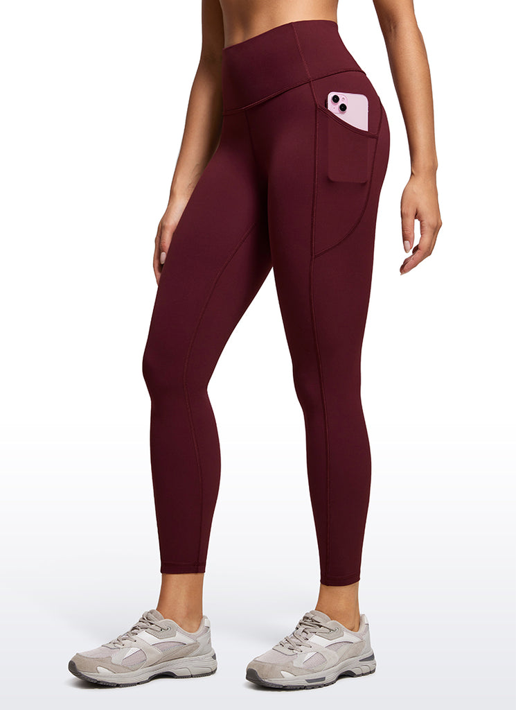 CRZ YOGA Women's Train High Rise Brushed Nakedfeel Pocket Legging 25'' Dark grey camouflage