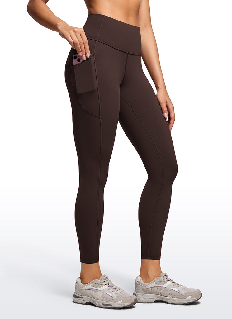 CRZ YOGA Women's Train High Rise Brushed Nakedfeel Pocket Legging 25'' Dark grey camouflage