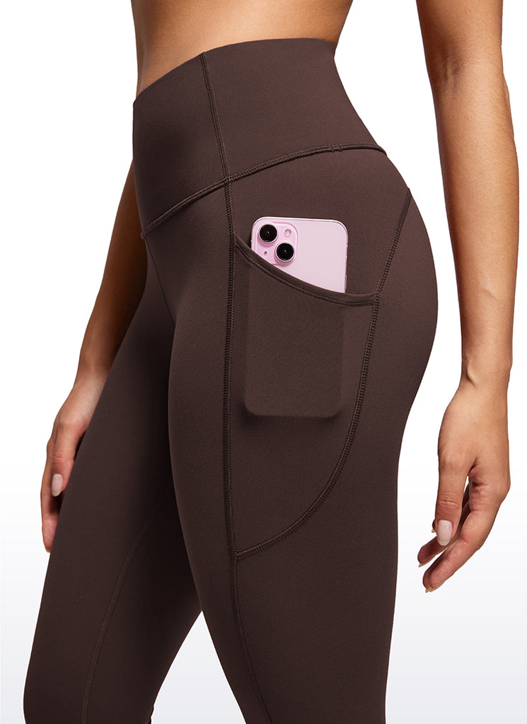 CRZ YOGA Women's Train High Rise Brushed Nakedfeel Pocket Legging 25'' Serenity Blue