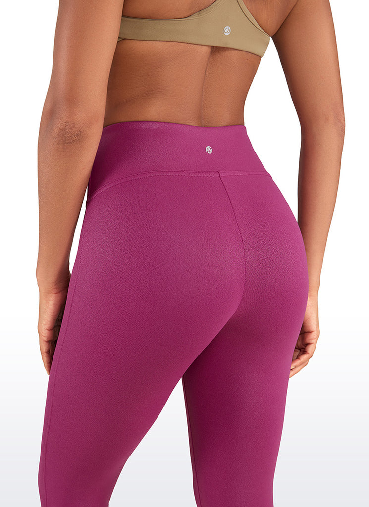 CRZ YOGA Women Butterluxe Matte Faux Leather No Front Seam Leggings 26.5'' Tan Milkshake Classic Pattern