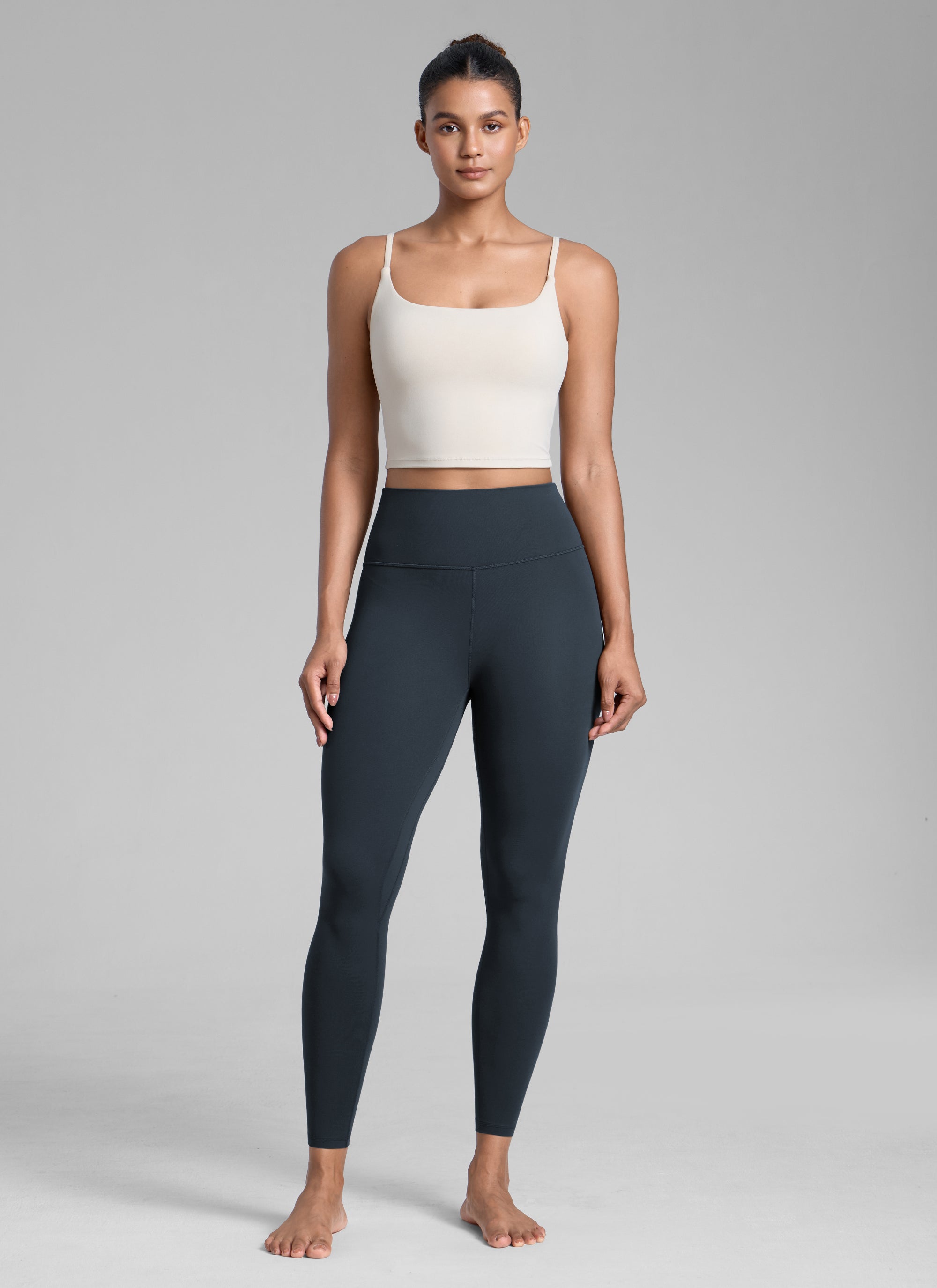 CRZ YOGA Women's Workout High Rise Butterlift Yoga Leggings 25'' Black Tie Dye Flowers