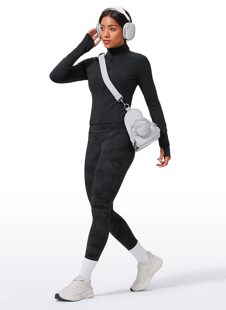 CRZ YOGA Women's Workout High Rise Butterlift Yoga Leggings 25'' Dark Grey Camouflage 2