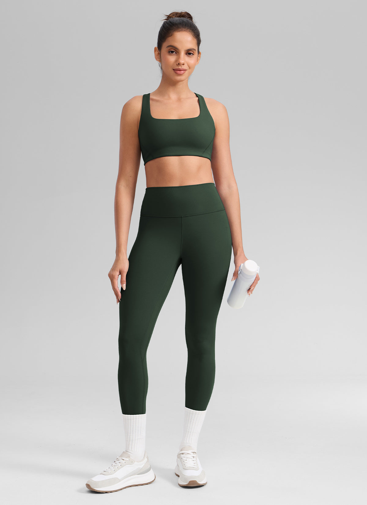 CRZ YOGA Women's Workout High Rise Butterlift Yoga Leggings 25'' Legend Green @model_info:D