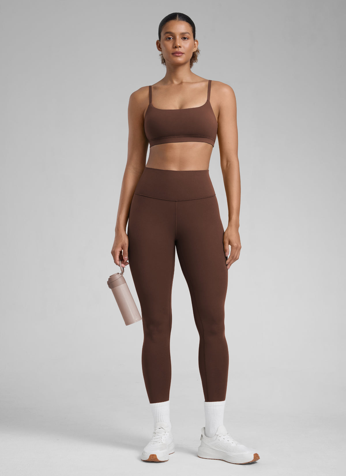 CRZ YOGA Women's Workout High Rise Butterlift Yoga Leggings 25'' Lava Brown @model_info:Barbara