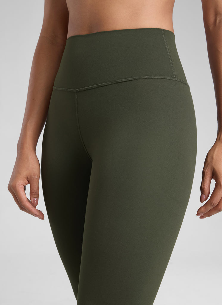 CRZ YOGA Women's High Waisted Capris Workout Leggings 23" Olive Green