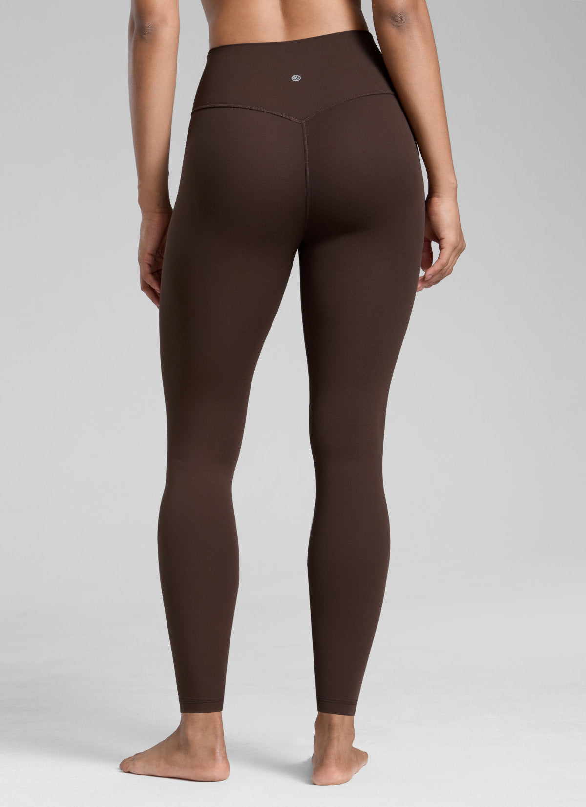 CRZ YOGA Women's Workout High Rise Butterlift Yoga Leggings 28'' Hot Fudge Brown @model_info:Barbara