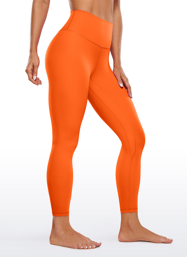 CRZ YOGA Women Butterluxe High Waisted Double seamed Yoga Leggings 25" Deep Red