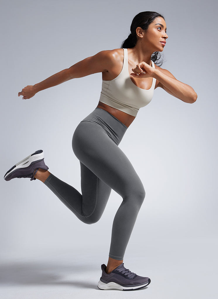 CRZ YOGA Women's Workout High Rise Butterbreeze Training Leggings 25'' Lava Smoke Grey