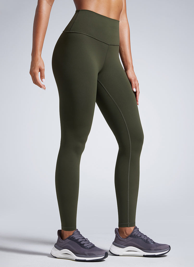 CRZ YOGA Women's Workout High Rise Butterbreeze Training Leggings 28'' Olive Green