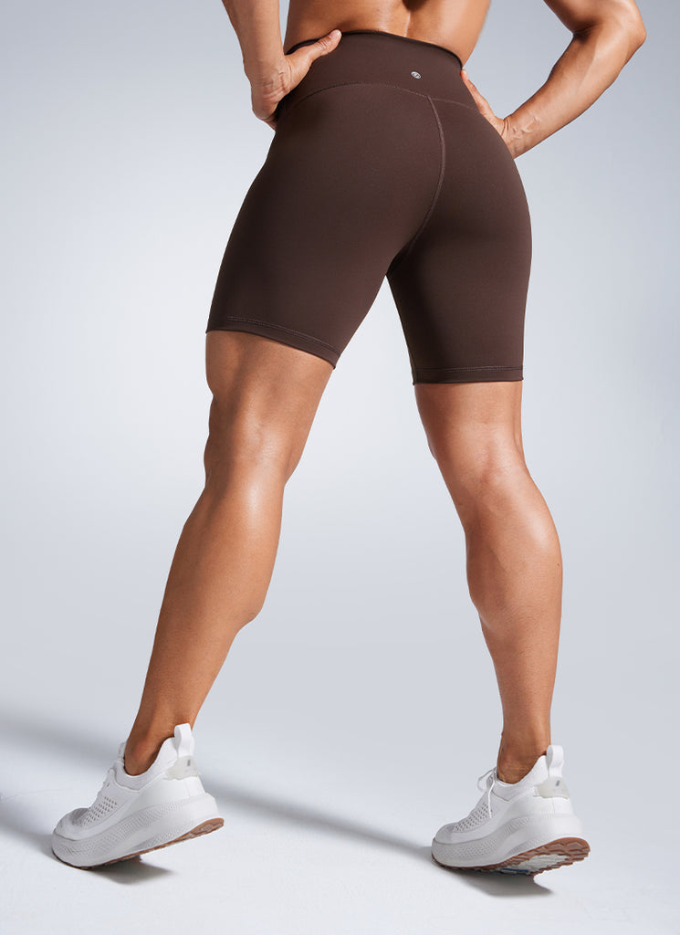 CRZ YOGA Women's Workout High Rise Biker Shorts Butterbreeze Shorts 6'' Black