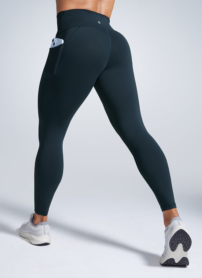 CRZ YOGA Women's Workout High Rise Training Leggings with Pockets 25'' True Navy