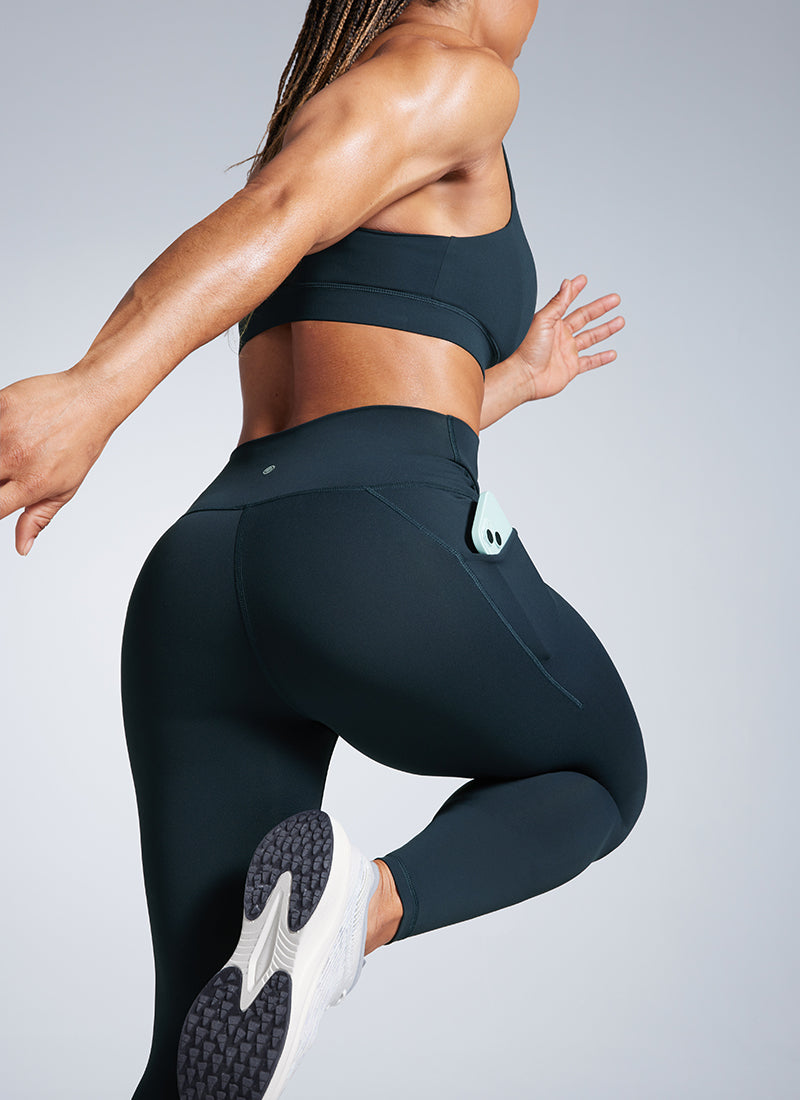 CRZ YOGA Women's Workout High Rise Training Leggings with Pockets 25'' True Navy