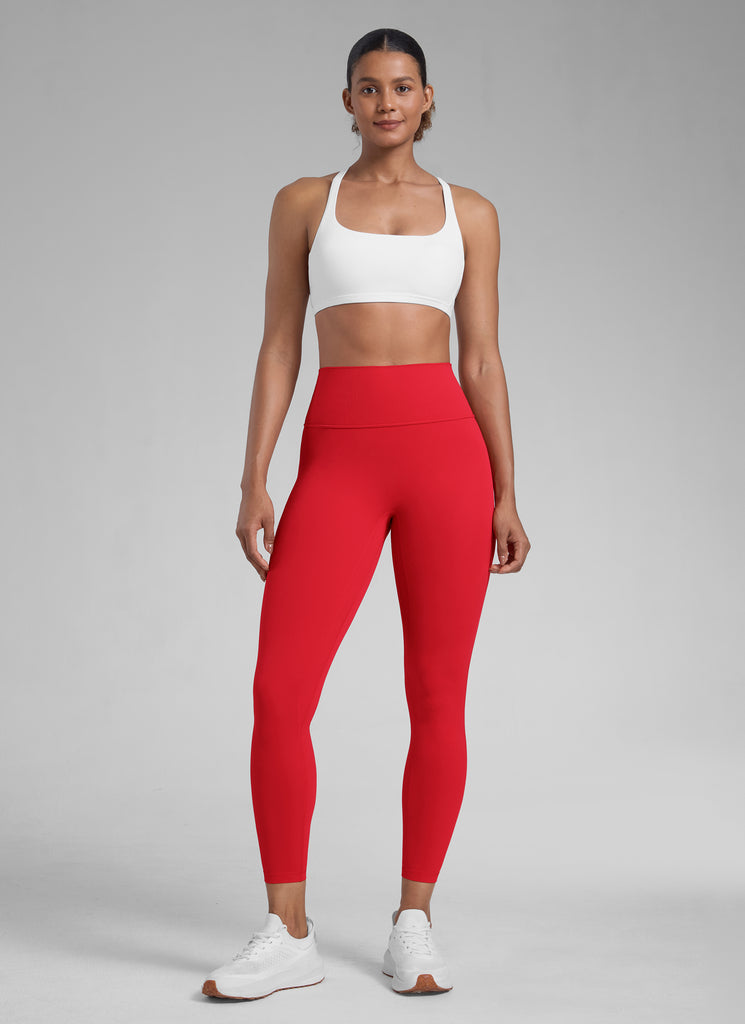 CRZ YOGA Women Butterlift High Rise Scrunch Butt Legging No Front Seam Aurora Red