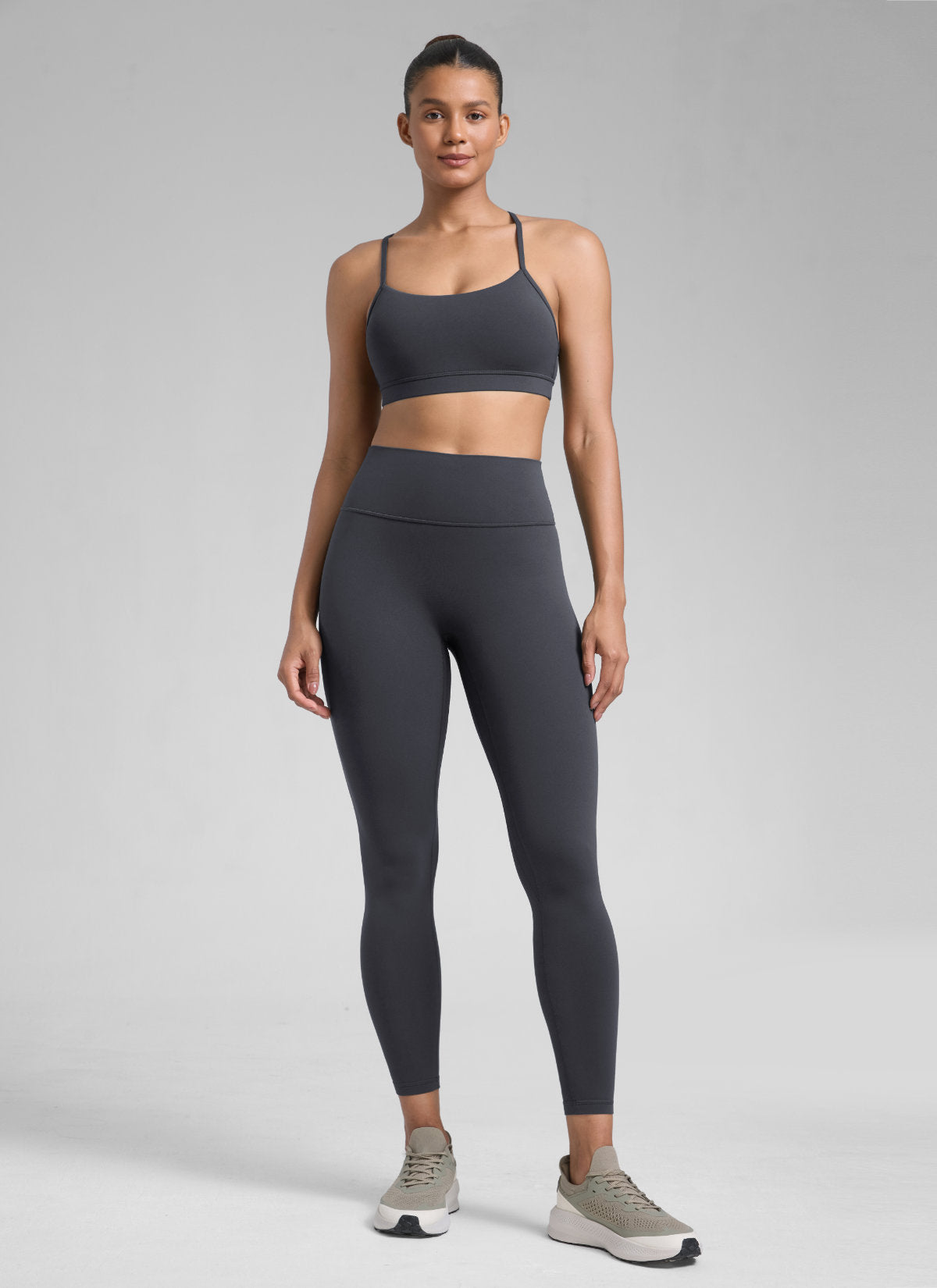 CRZ YOGA Women Butterlift High Rise Scrunch Butt Legging No Front Seam Graphite Grey