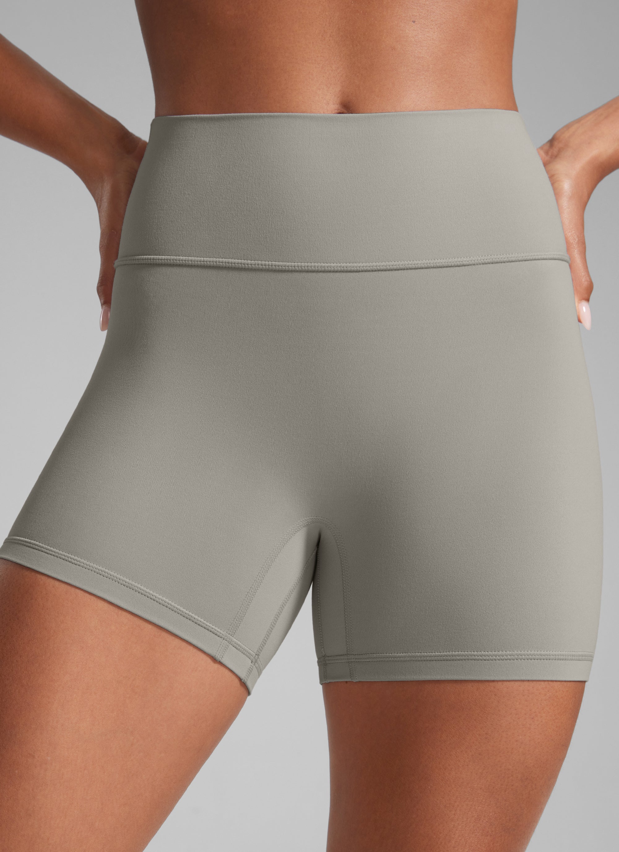 CRZ YOGA Womens Butterlift Scrunch Butt Atheletic Workout Biker Shorts Rocky Grey @model_info:C