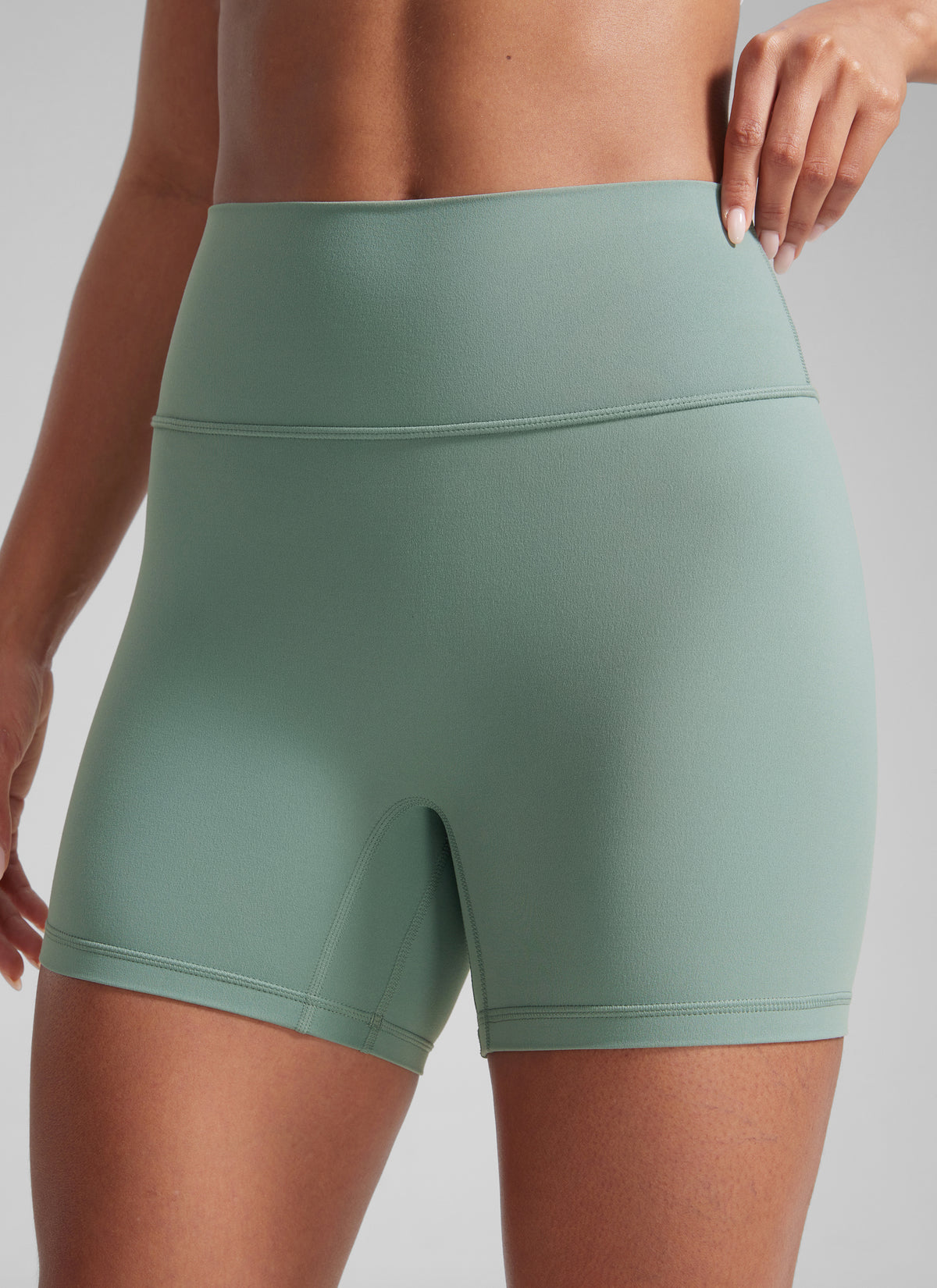 CRZ YOGA Womens Butterlift Scrunch Butt Atheletic Workout Biker Shorts Crater Green @model_info:C