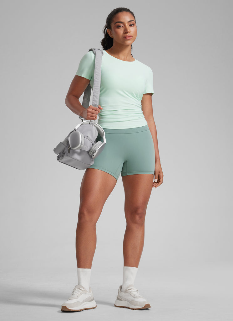 CRZ YOGA Womens Butterlift Scrunch Butt Atheletic Workout Biker Shorts Pink Lilac