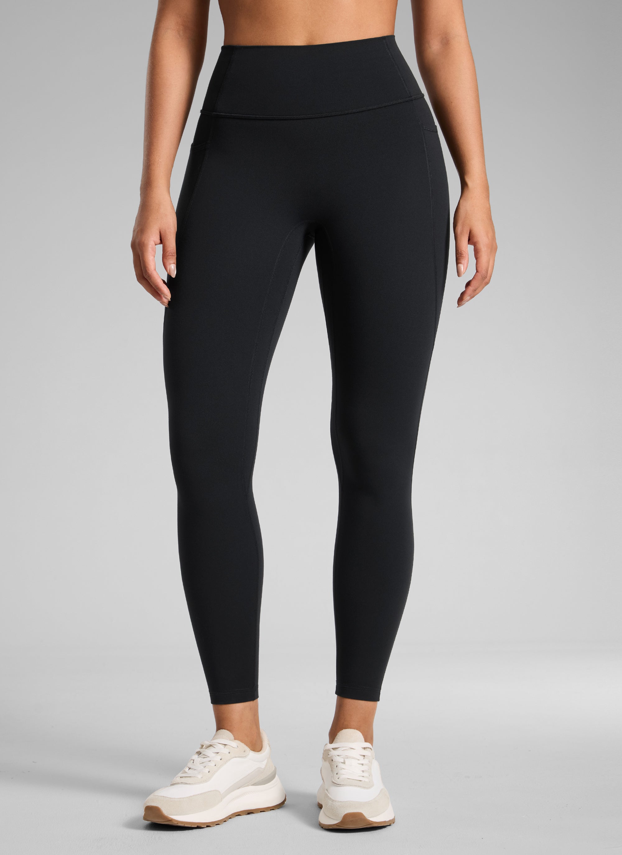 CRZ YOGA Women's Butterlift High Rise No Front Seam Pocket Legging Black @model_info:C